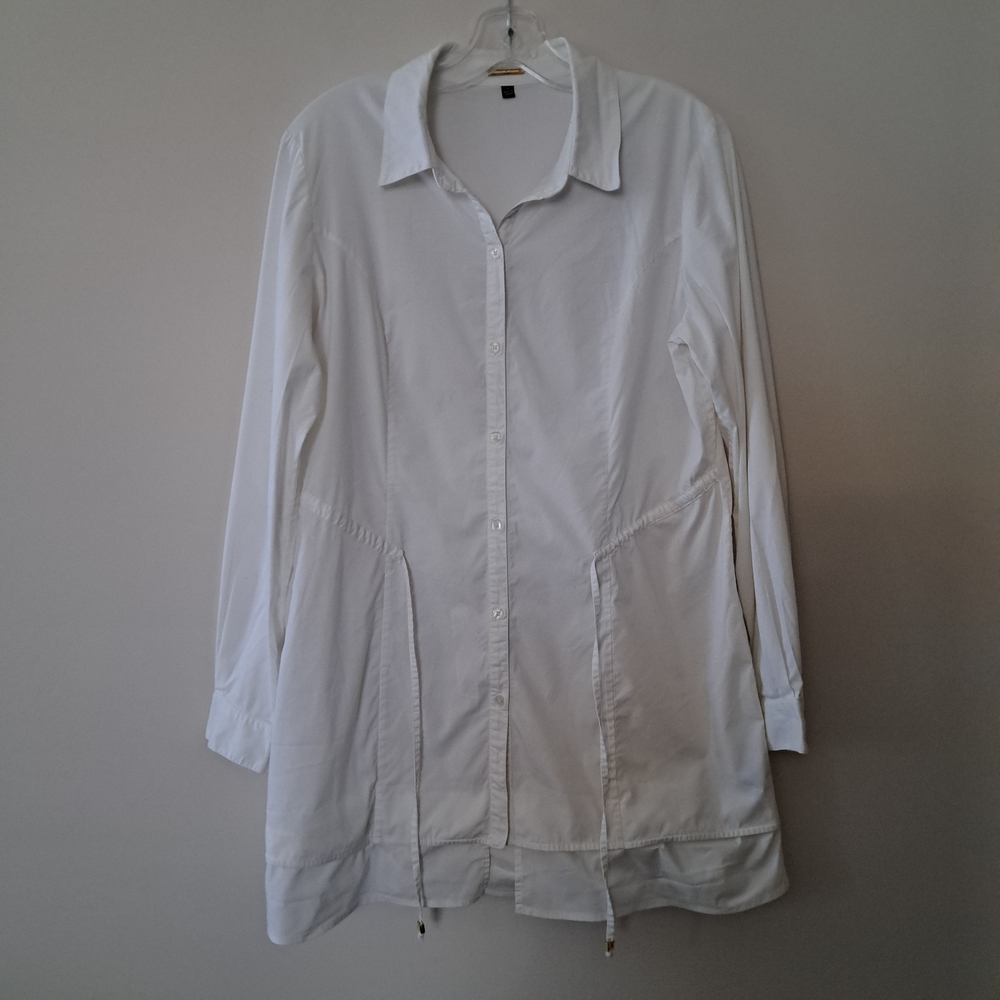 Adrienne Vittadini Elegant White Tunic Blouse - Picture 1 of 8